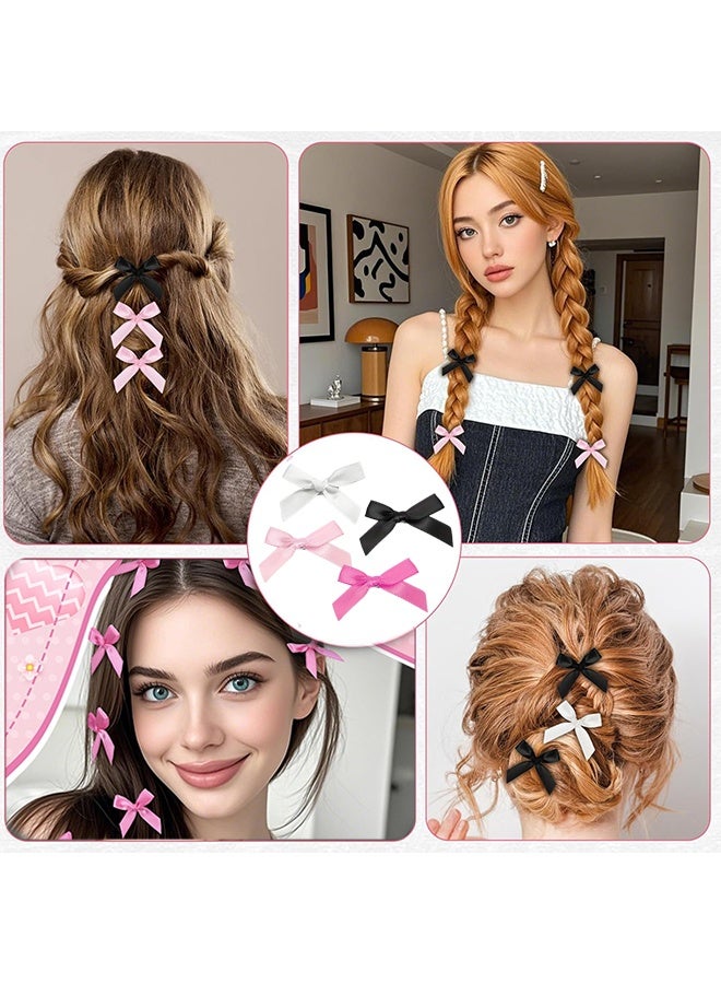 Mini Bow Hair Clips, Sweet Non-Slip Bow Hair Accessories for Women and Girls (White+Black+Rose Red+Pink) ,20-Piece - Image 5
