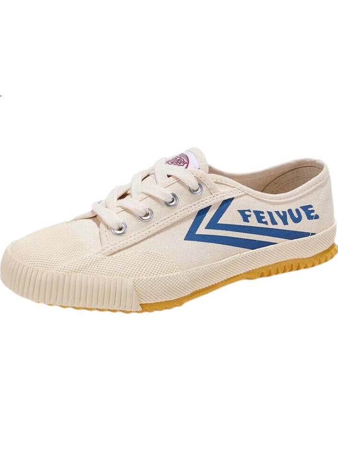 LEAP Retro Track Shoes Chinese Goods Sports Canvas Shoes Men And Women Shoes Couple Style White Shoes Blue 42 - Image 1