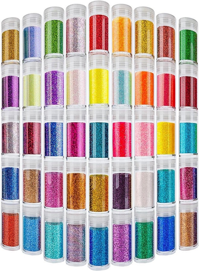 Estanoite Fine Glitter for Epoxy Resin, Set of 45 Colors, Estanoite Extra Fine Craft Glitter Powder, Assorted Nail Arts Glitter, Cosmetic Powder for Body Face Hair Eye and Tumbler Candle Making - Image 1