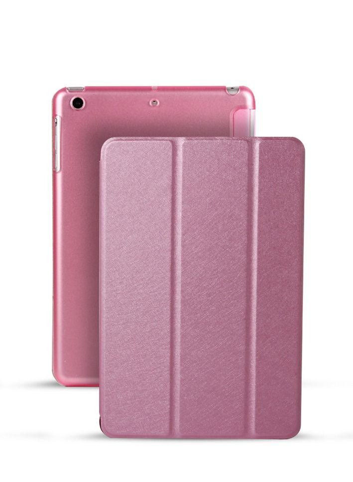 Loquat Three Fold Smart Protective Case For Pink iPad
