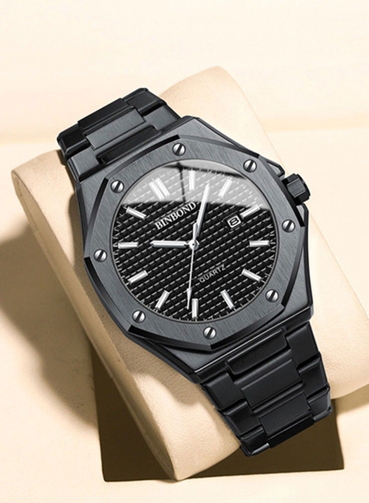 بينبوند ساعات رجالية كوارتز ساعة رجالية مقاومة للماء من الفولاذ المقاوم للصدأ ساعة رجالية كوارتز للأعمال - Image 5