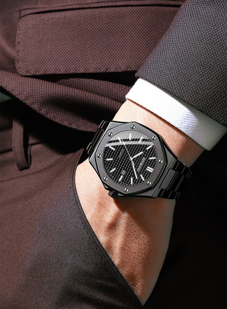 بينبوند ساعات رجالية كوارتز ساعة رجالية مقاومة للماء من الفولاذ المقاوم للصدأ ساعة رجالية كوارتز للأعمال - Image 4