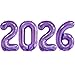 BBPOOL 2026 Purple Balloons 40 Large Purple 2026 Balloons Helium Mylar Foil Balloons for 2026 New Year Christmas Graduation Party Decoration - Image 2
