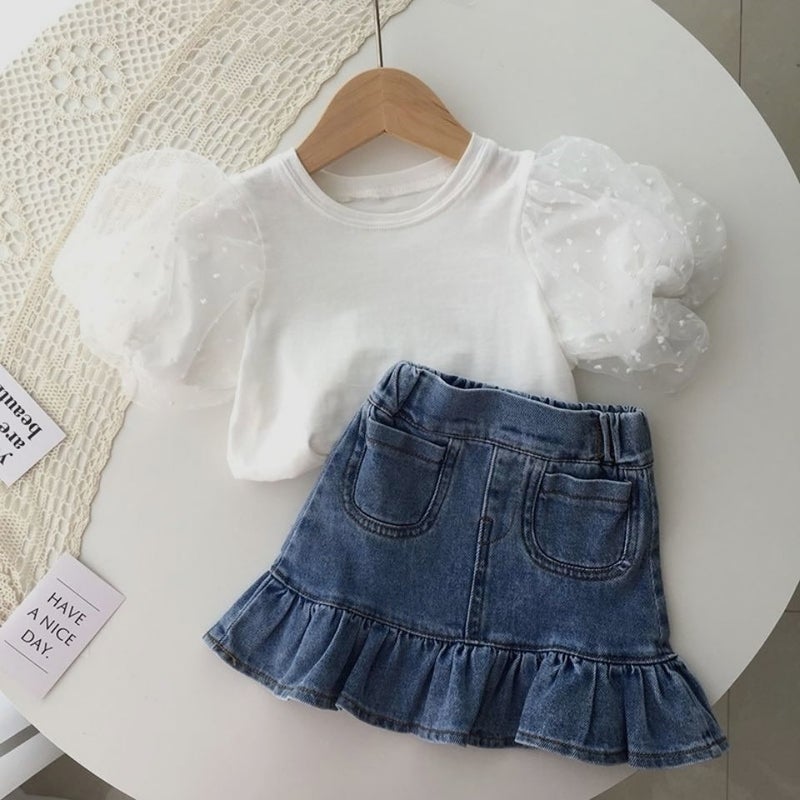 Girls Summer Denim Skirt Style Baby Girl Fashionable Fishtail Skirt Kidsren'S Ruffled Skirt Trendy - Image 5