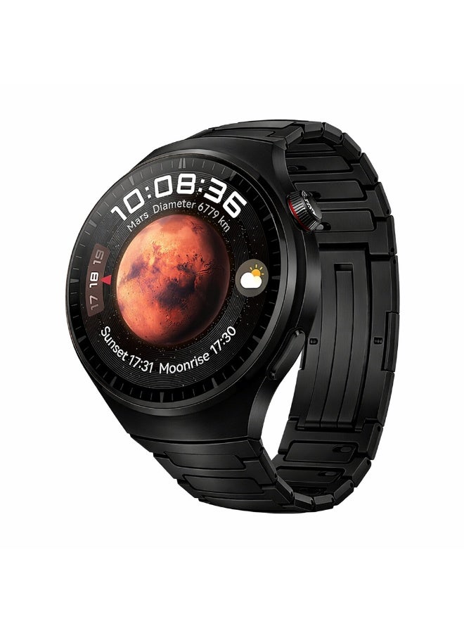 Smart Watch 4 Pro with 1.5-inch circular AMOLED screen, Bluetooth call reception, Always On Display feature, battery life lasting days, with a metal and a leather strap - Image 1