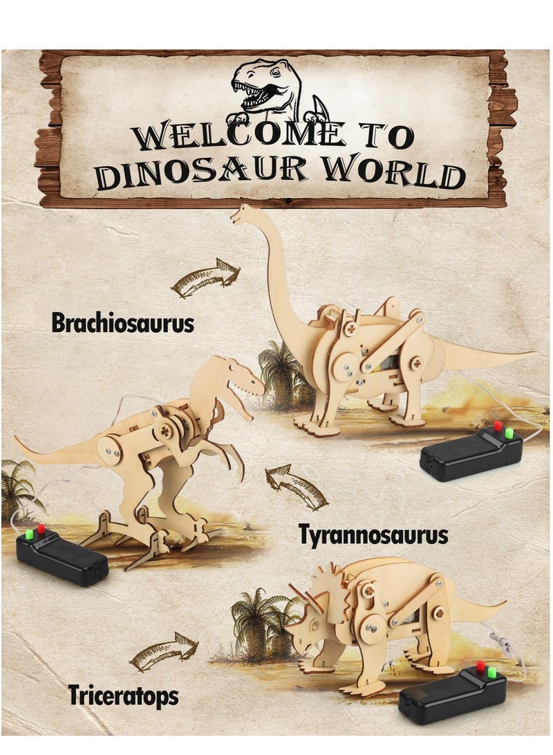 KASTWAVE 4 Pack Dinosaur Toys for Kids 8-12, STEM Kits, Boys Toys Age 8-10, 3D Wooden Puzzle Robotic Model, Educational Science Building Projects Crafts, Gifts for Boys Girls 8 9 10 11 12 Years Old - Image 4