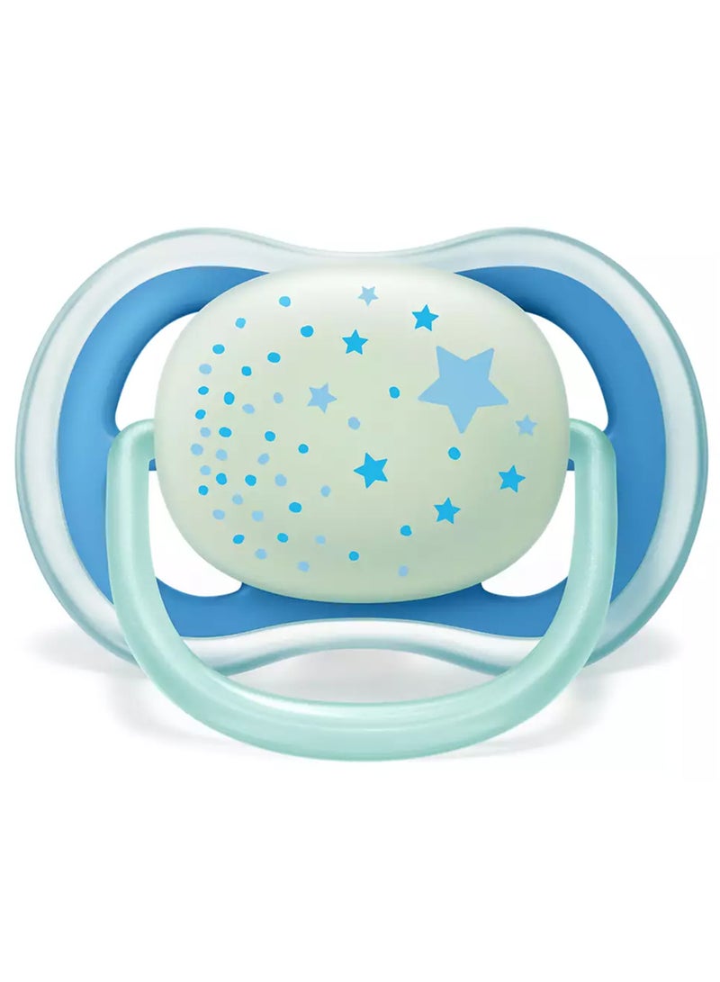 Philips Avent 2 - Pieces Ultra Air Night Buddy Bear Soft Baby Pacifier Set For 6M Plus - White And Blue - Image 4