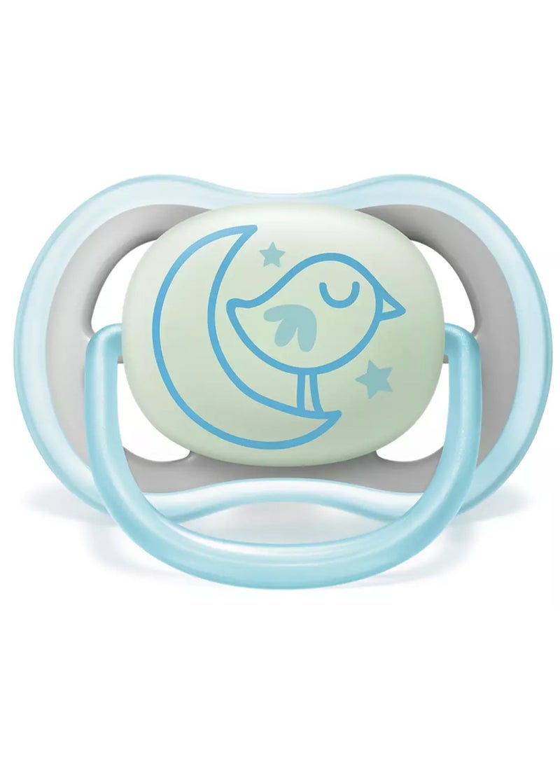 Philips Avent 2 - Pieces Ultra Air Night Buddy Bear Soft Baby Pacifier Set For 6M Plus - White And Blue - Image 3
