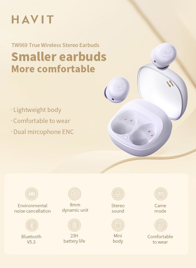 havit Portable Bluetooth Earphones, Noise Cancelling Wireless Earbuds, Long Battery Life, Suitable for Travel and Outdoor Use - Image 2