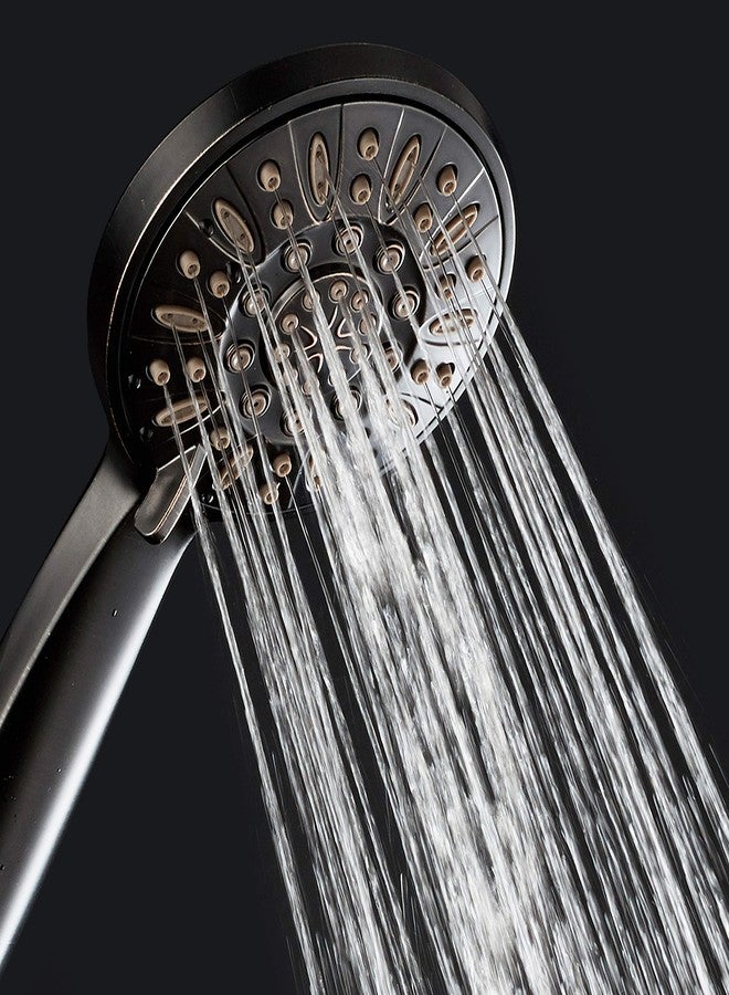 AquaDance High Pressure 6-Setting Hand Held Shower Head with Extra-Long 6 Foot Hose & Bracket - Anti-Clog Nozzles - USA Standard Certified - Top U.S. Brand - OIL RUBBED BRONZE - Image 2