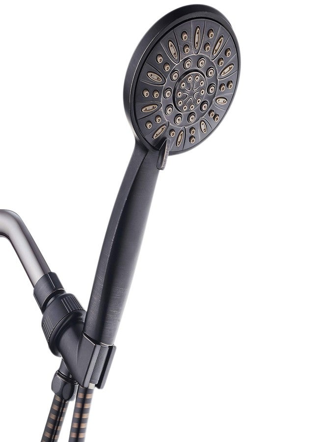 AquaDance High Pressure 6-Setting Hand Held Shower Head with Extra-Long 6 Foot Hose & Bracket - Anti-Clog Nozzles - USA Standard Certified - Top U.S. Brand - OIL RUBBED BRONZE - Image 1