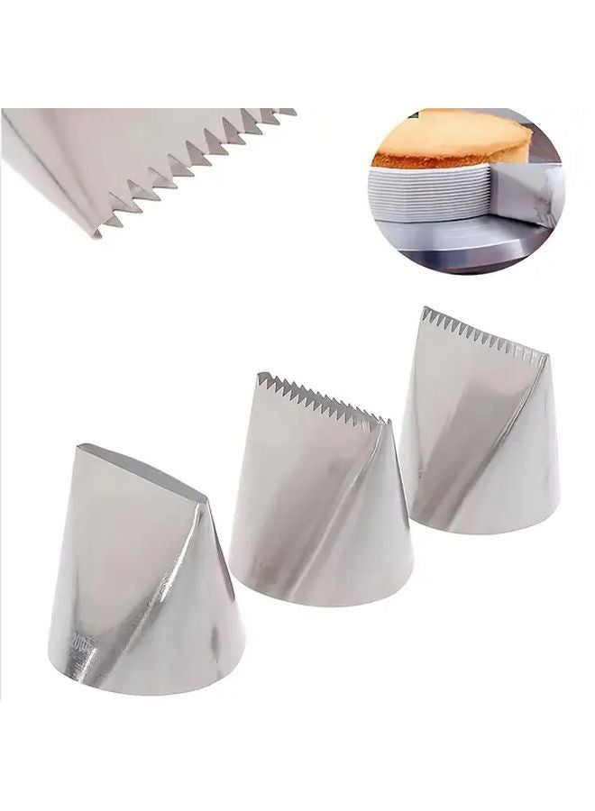 No 200 Silvery Stainless Steel Piping Tip Single Sided Sawtooth Edge For Cake Cream Decorating - Image 4