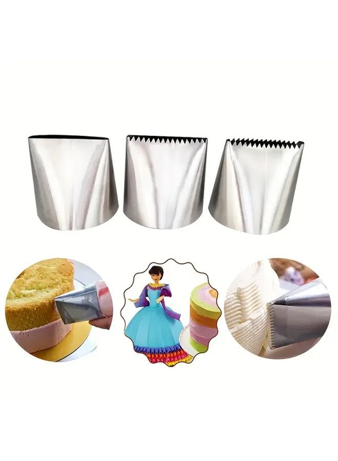 No 200 Silvery Stainless Steel Piping Tip Single Sided Sawtooth Edge For Cake Cream Decorating - Image 1