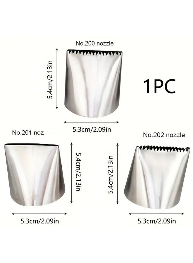 No 200 Silvery Stainless Steel Piping Tip Single Sided Sawtooth Edge For Cake Cream Decorating - Image 3