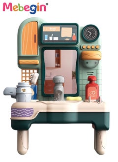 Childlike Washstand Playset with Real Working Faucet and Rich Accessaries, Multifunctional Pretend Toy for Kids, Ideal Present for Helping Kids Gain a Sense of Responsibility and Good Hygiene