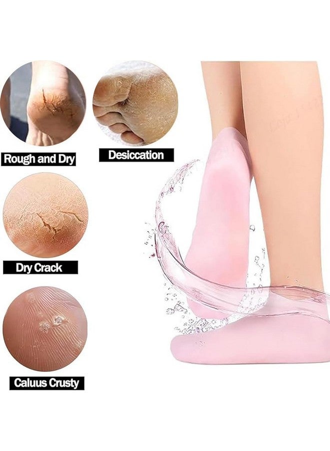 Calyrex 1 Pair Silicone Socks For Dry Cracked Feet Women, Moisturizing Foot Socks, Soft Gel Socks, Aloe Socks Women's Spa Pedicure Foot Care Socks For Repairing Dry Feet, Multicolour - Image 2