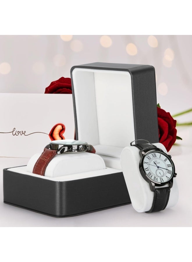 Leather Watch Box with Cushion – Portable Travel Watch Case, Unisex Watch Storage Gift Box for Single Watch (Black) – Ideal for Birthdays, Anniversaries, and Father's Day - Image 4