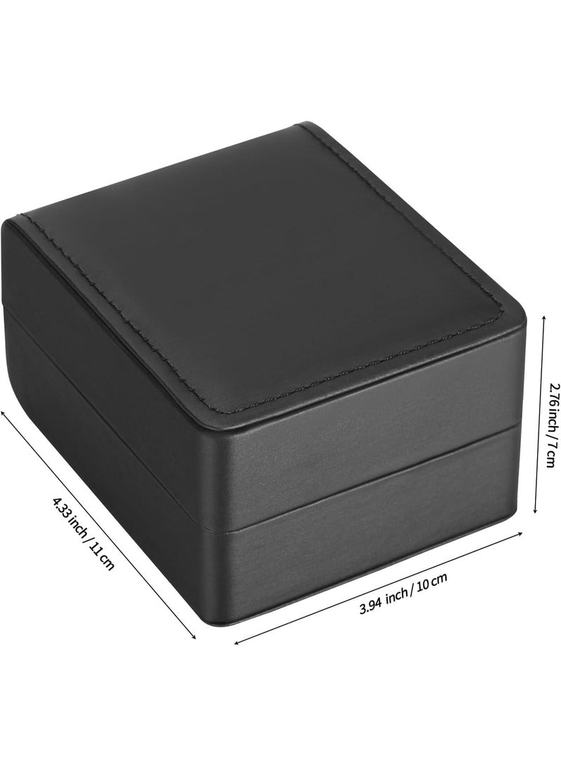 Leather Watch Box with Cushion – Portable Travel Watch Case, Unisex Watch Storage Gift Box for Single Watch (Black) – Ideal for Birthdays, Anniversaries, and Father's Day - Image 5