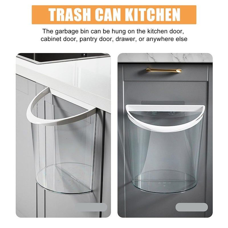 Hanging Trash Bin Kitchen Cabinet Trash Can No-Drill U-Shaped Compost Bin for Wall Mount, Portable Kitchen Garbage Organizer for Small Spaces - Image 5