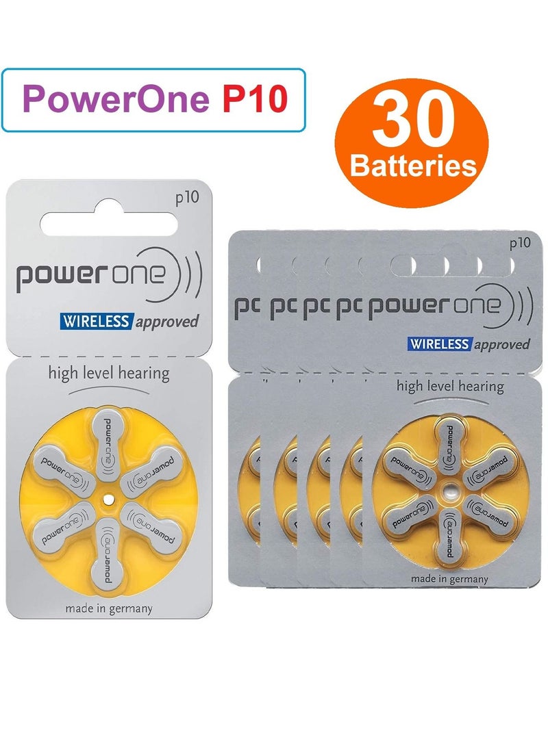 Power One 1.45V Original High Level Hearing Aid Batteries P10 Pack Of 30 Pieces  - Image 1