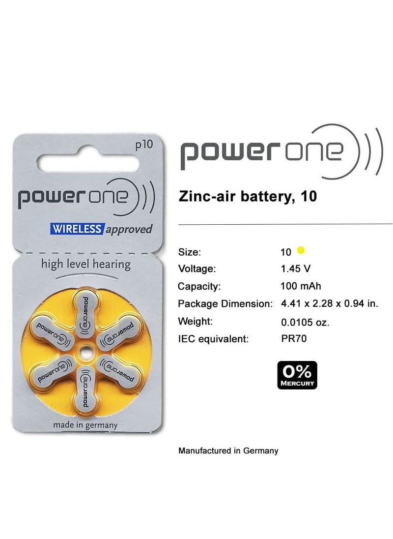 Power One 1.45V Original High Level Hearing Aid Batteries P10 Pack Of 30 Pieces  - Image 4