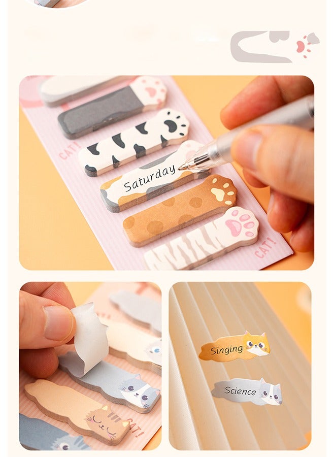 Generic Sticky note set, 540 sticky divider sticky note labels, divider self-adhesive sticky note pad set, planner sticky note labels with bookmark index, suitable for school supplies, office supplies, book sticky notes, cartoon cat animal self-sticky sticky notes, kawaii stationery, cat sticky notes, kawaii stationery  - Image 3