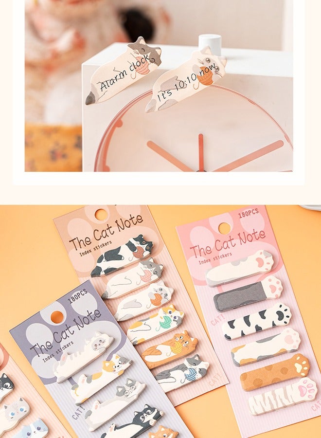 Generic Sticky note set, 540 sticky divider sticky note labels, divider self-adhesive sticky note pad set, planner sticky note labels with bookmark index, suitable for school supplies, office supplies, book sticky notes, cartoon cat animal self-sticky sticky notes, kawaii stationery, cat sticky notes, kawaii stationery  - Image 4