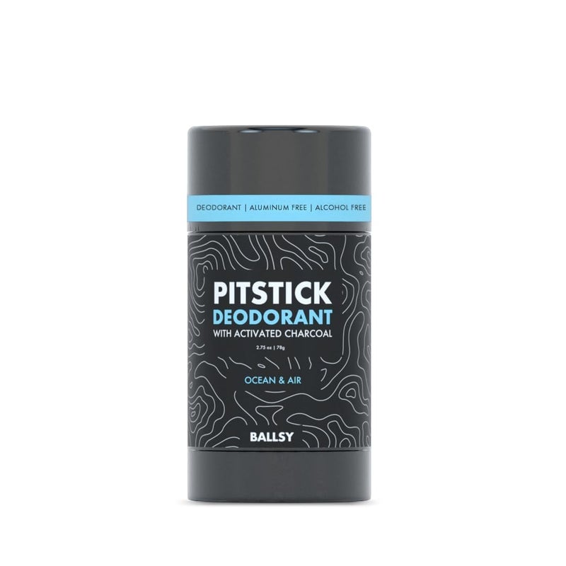 Ballsy Pitstick Activated Charcoal Deodorant - Mens Aluminum & Baking Soda-Free Underarm Deodorant w/Charcoal & Plant Based Extracts for Odor Protection, 2.75 oz - Image 1