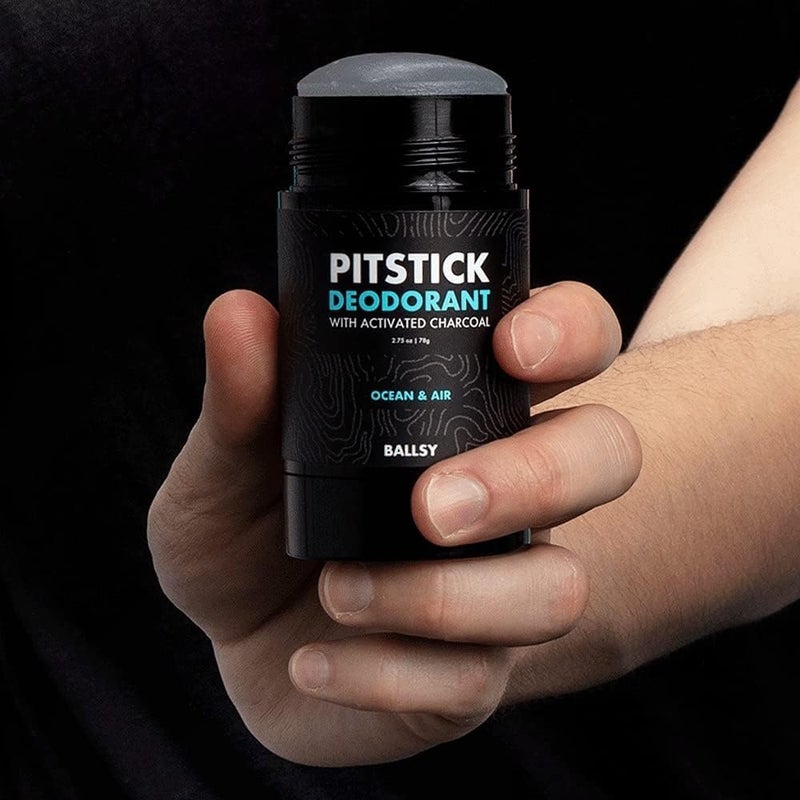 Ballsy Pitstick Activated Charcoal Deodorant - Mens Aluminum & Baking Soda-Free Underarm Deodorant w/Charcoal & Plant Based Extracts for Odor Protection, 2.75 oz - Image 2