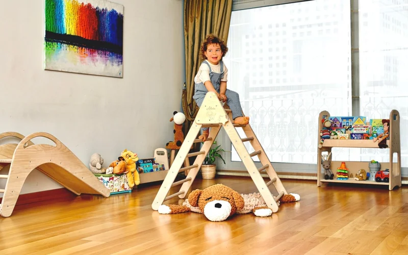 Kidoppo Large Climbing Triangle | Montessori Climbing Ladder | Large Size Climbing and Balance Toy | Montessori Large Size Climbing Triangle for Preschool Development