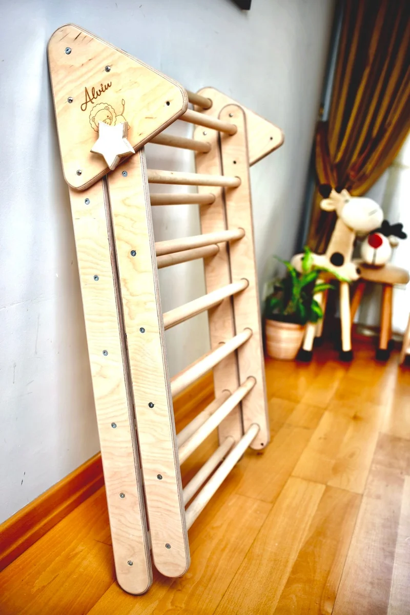 Kidoppo Large Climbing Triangle | Montessori Climbing Ladder | Large Size Climbing and Balance Toy | Montessori Large Size Climbing Triangle for Preschool Development