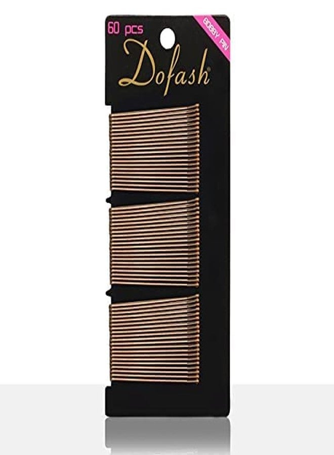 دوفاش دبابيس شعر دوفاش مستقيمة، 5 سم/2 بوصة، بنية اللون، دبابيس شعر مسطحة، إكسسوارات شعر مزخرفة للنساء والفتيات - 60 دبوس/بطاقة - Image 1