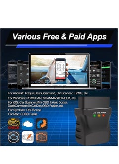 SYOSI OBD2 Bluetooth 4.0 Diagnostic Scanner Code Reader for iPhone iOS Android iPad PC Car Auto OBD II Diagnostic Scan Tool for Check Engine Lights Stable & Fast  - Image 4
