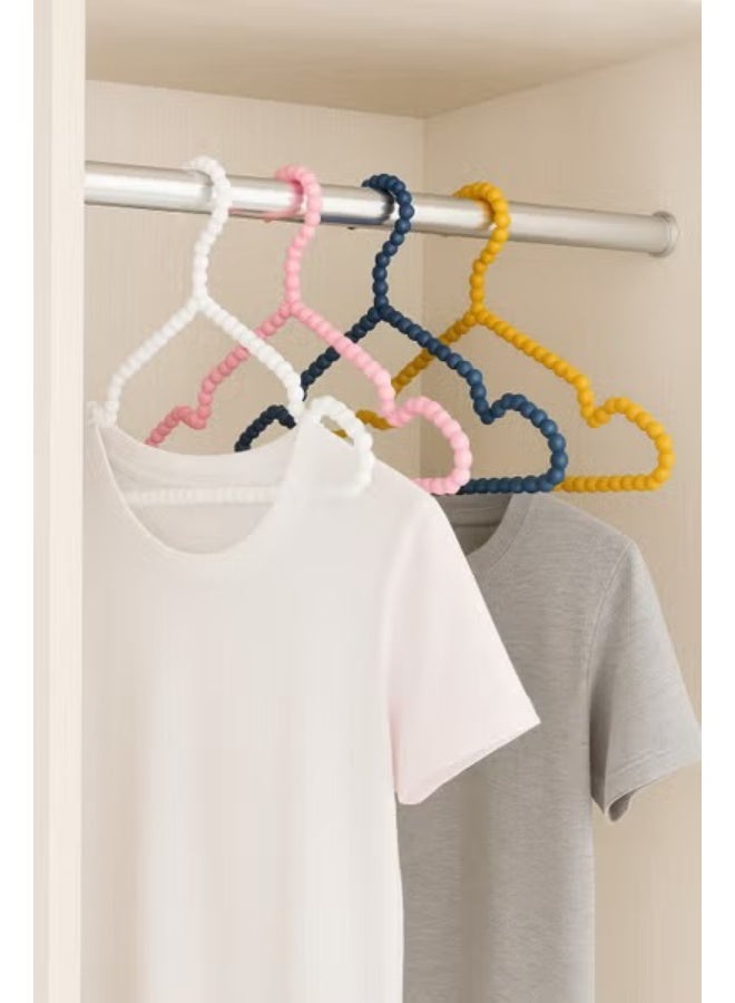 شماعات من البلاستيك علي شكل خرز رائعة الملابس الداخلية والبلوزات الخفيفة في الخزانة، 6 قطع- متعدد الالوان - Image 3