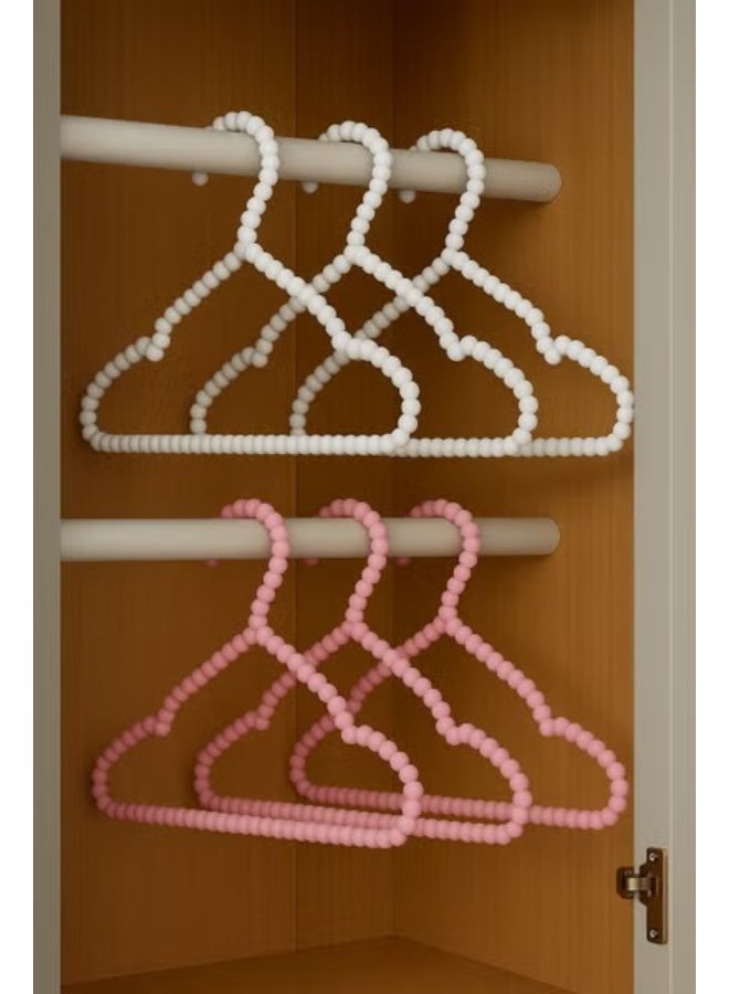 شماعات من البلاستيك علي شكل خرز رائعة الملابس الداخلية والبلوزات الخفيفة في الخزانة، 6 قطع- متعدد الالوان - Image 2