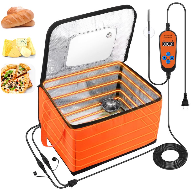 Aurelema Proofing Box with Heater Bread Proofing Box with Temperature and Timer Controller Collapsible Zippered Temperature Proofer for Bread Pizza and Yoghurt Making