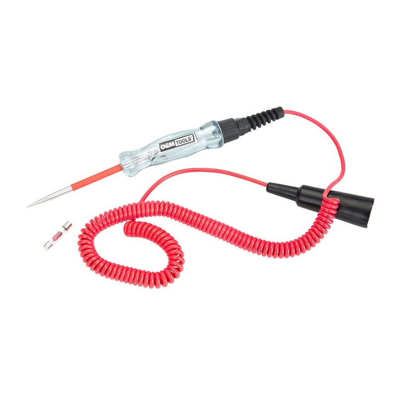 OEMTOOLS 25886 Circuit Tester 624 Volt Black and Red Live Wire Tester Electrical Tool 12V Test Light Automotive Test LED Test Light for Car Tests - Image 1