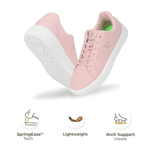 YOHO Blinc Hands Free Sneakers for Women | Truly Slip ons | Quick wear Elastic Laces, Rose Shadow - UK 7 - Image 2