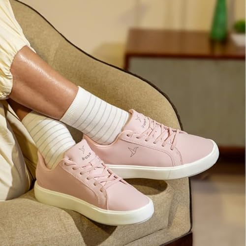 YOHO Blinc Hands Free Sneakers for Women | Truly Slip ons | Quick wear Elastic Laces, Rose Shadow - UK 7 - Image 5