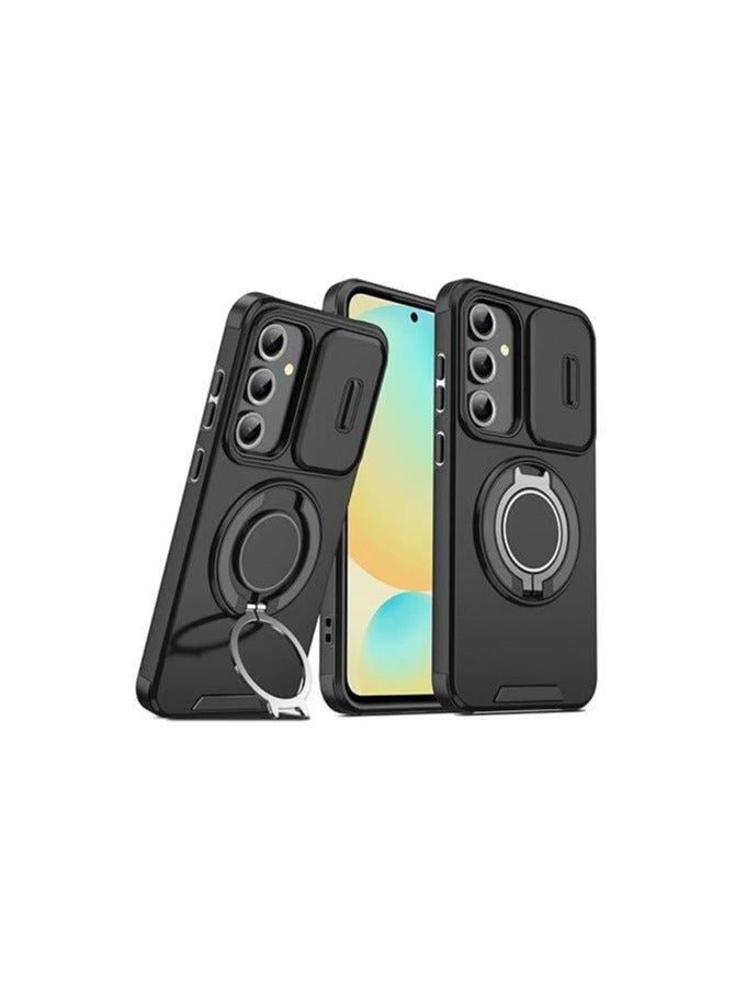 general Case Compatible with Galaxy S24 FE 5G with Camera Cover Protection, [Support Magnetic Car Holder] 360 Degree Invisible Ring Holder,Shockproof Phone Case - Image 1