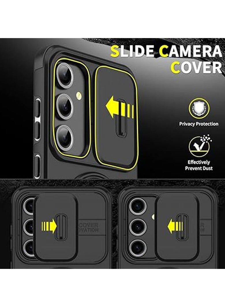 general Case Compatible with Galaxy S24 FE 5G with Camera Cover Protection, [Support Magnetic Car Holder] 360 Degree Invisible Ring Holder,Shockproof Phone Case - Image 2