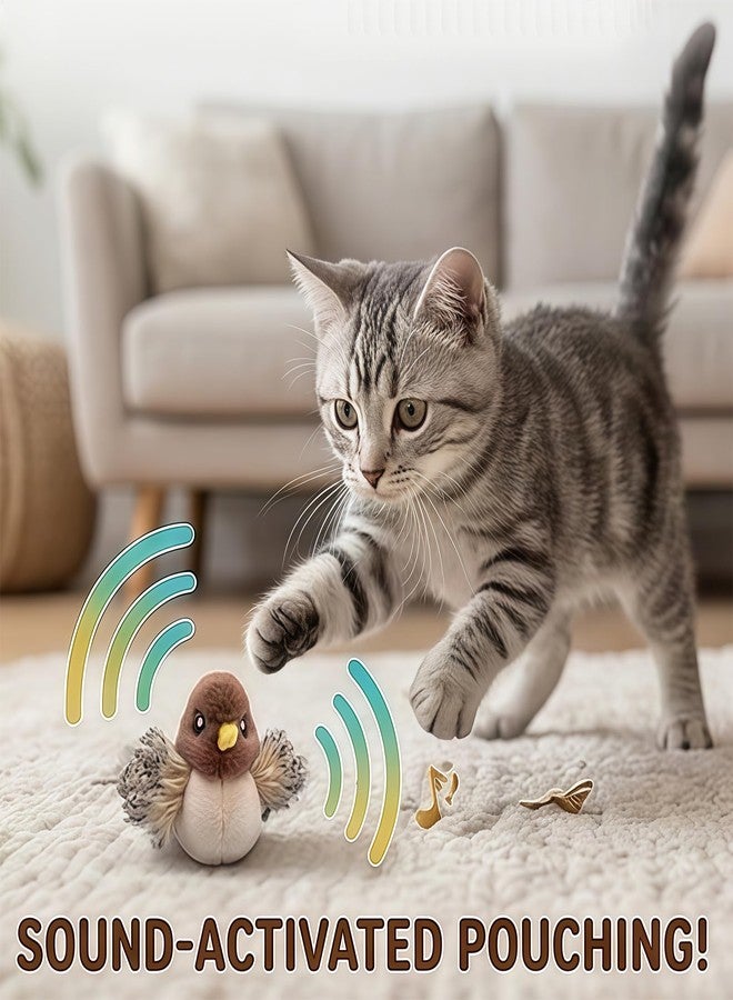 Walfront Interactive Cat Toy - Realistic Sparrow Shape with Sound, Safe & Eco-Friendly Material, Perfect for Biting and Pouncing, Engaging Fun for Cats, Ideal for Indoor Play and Cat Owners - Image 3