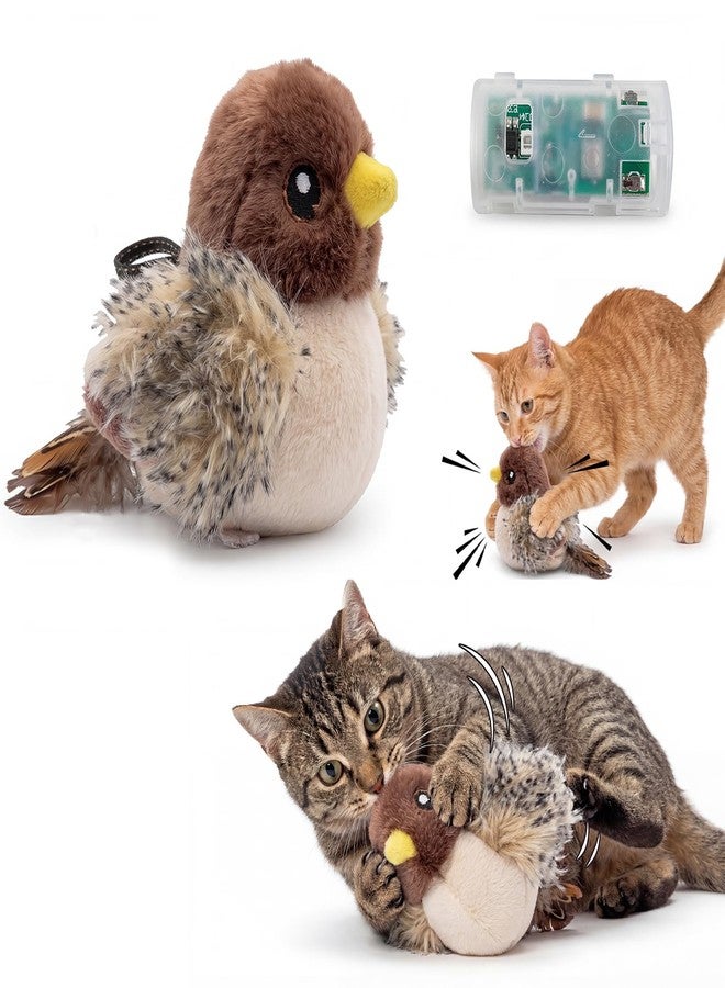 Walfront Interactive Cat Toy - Realistic Sparrow Shape with Sound, Safe & Eco-Friendly Material, Perfect for Biting and Pouncing, Engaging Fun for Cats, Ideal for Indoor Play and Cat Owners - Image 1