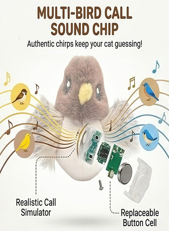 Walfront Interactive Cat Toy - Realistic Sparrow Shape with Sound, Safe & Eco-Friendly Material, Perfect for Biting and Pouncing, Engaging Fun for Cats, Ideal for Indoor Play and Cat Owners - Image 5