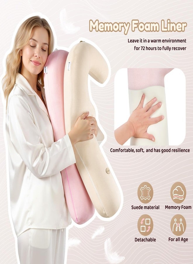 FLORICH Memory Foam Kids Travel Pillow, Car Sleeping Pillow, F-Shape Car Pillows for Adults and Children, Traveling Car Pillow for Kids with Removable Pillowcase (Pink) - Image 4