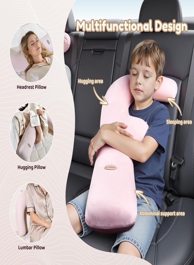 FLORICH Memory Foam Kids Travel Pillow, Car Sleeping Pillow, F-Shape Car Pillows for Adults and Children, Traveling Car Pillow for Kids with Removable Pillowcase (Pink) - Image 5