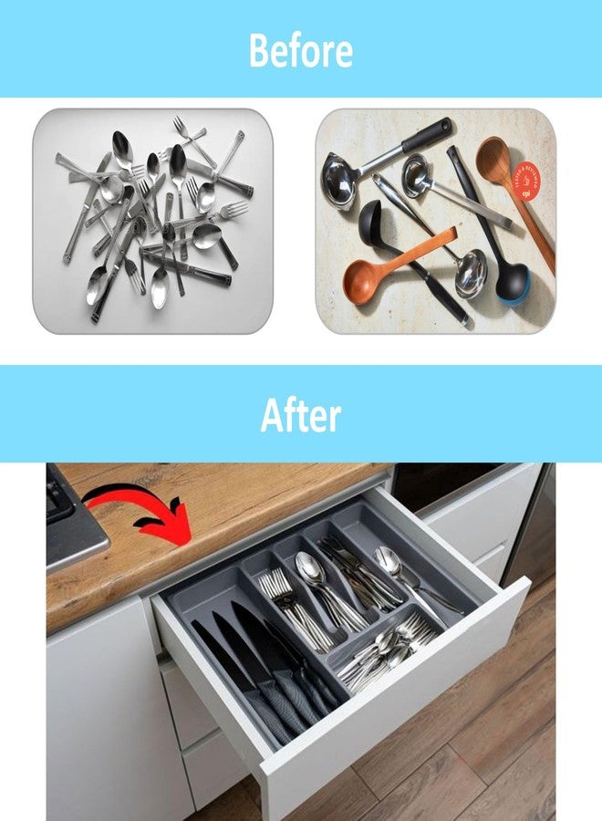 RAB PVC Cutlery tray for Kitchen Drawer/Cosmetic Stationary Storage Organizer for Modular Kitchen Basket(Code:-PVC Cutlery, Size:- 21"X 20", 600MM, Pack of 1 PCS) - Image 4