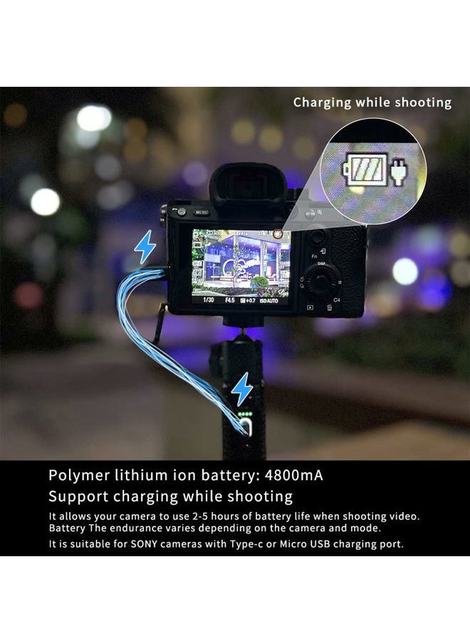 MAXCAM Light Battery Power Tripod Accessories Kit for Sony Camera, Bundle Includes Battery Power Grip + LED Fill Light + Aluminum Alloy Tripod + Mini Ball Head  - Image 2