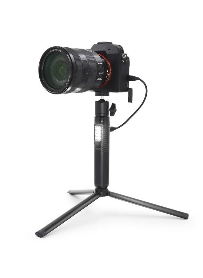 MAXCAM Light Battery Power Tripod Accessories Kit for Sony Camera, Bundle Includes Battery Power Grip + LED Fill Light + Aluminum Alloy Tripod + Mini Ball Head  - Image 1
