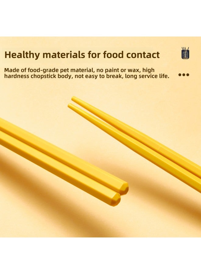 Ins High-value Rainbow Color Children's Hexagon Alloy Chopsticks High Temperature Resistant Non-mildew Portable Short Chopsticks-Color:Milk Yellow (opp Bag)  - Image 4
